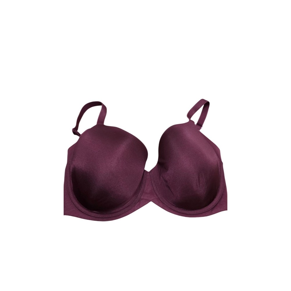 Wacoal Burgundy Underwire Padded Bra Size 34DDD Adjustable Straps‎ Nylon/Spandex